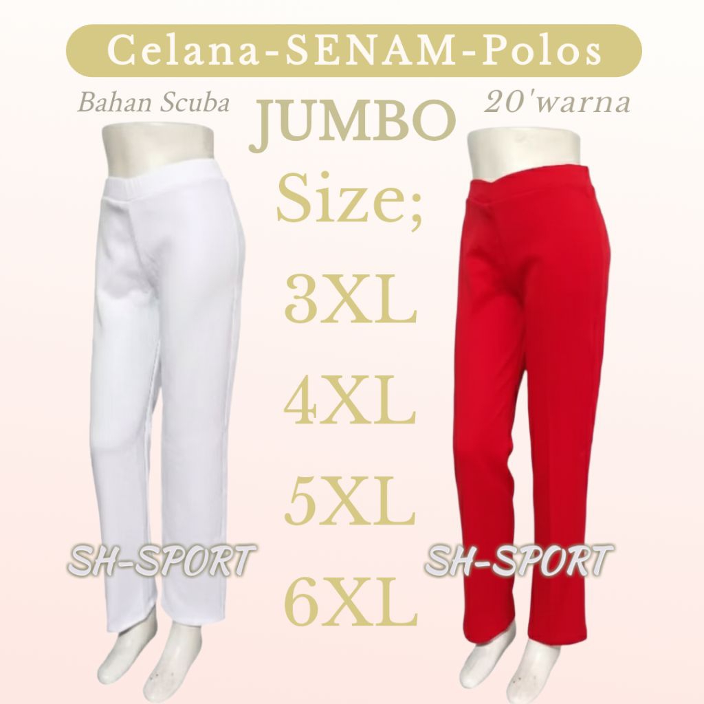 Best seller [ JUMBO ][ 3XL, 4XL, 5XL, 6XL, ][ CELANA SENAM POLOS PANJANG]>celana senam wanita//celan