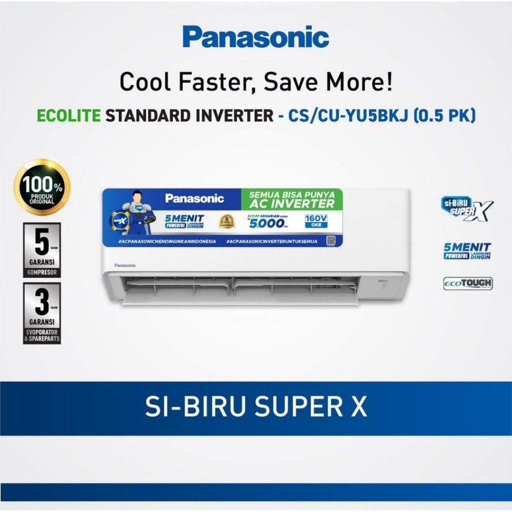 AC SPLIT INVERTER PANASONIC 0,5PK CS/CU-YU5BKJ