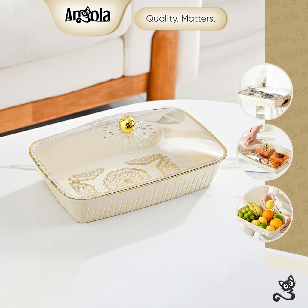 ANGOLA Set Nampan Saji Makanan Lauk C50 Food Tray Nampan Piring Saji Buah/Sayur/Camilan
