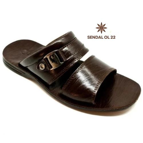 Dolphin D-25 Sandal Kulit Asli Cokelat Hitam Sandal Kulit Asli Pria Sandal Dolphin Original 100%