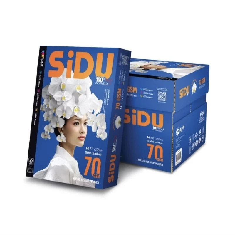 KERTAS HVS SIDU A4 70gr 1 BOX ISI 5 RIM HVS SIDU PRINT FOTOCOPY