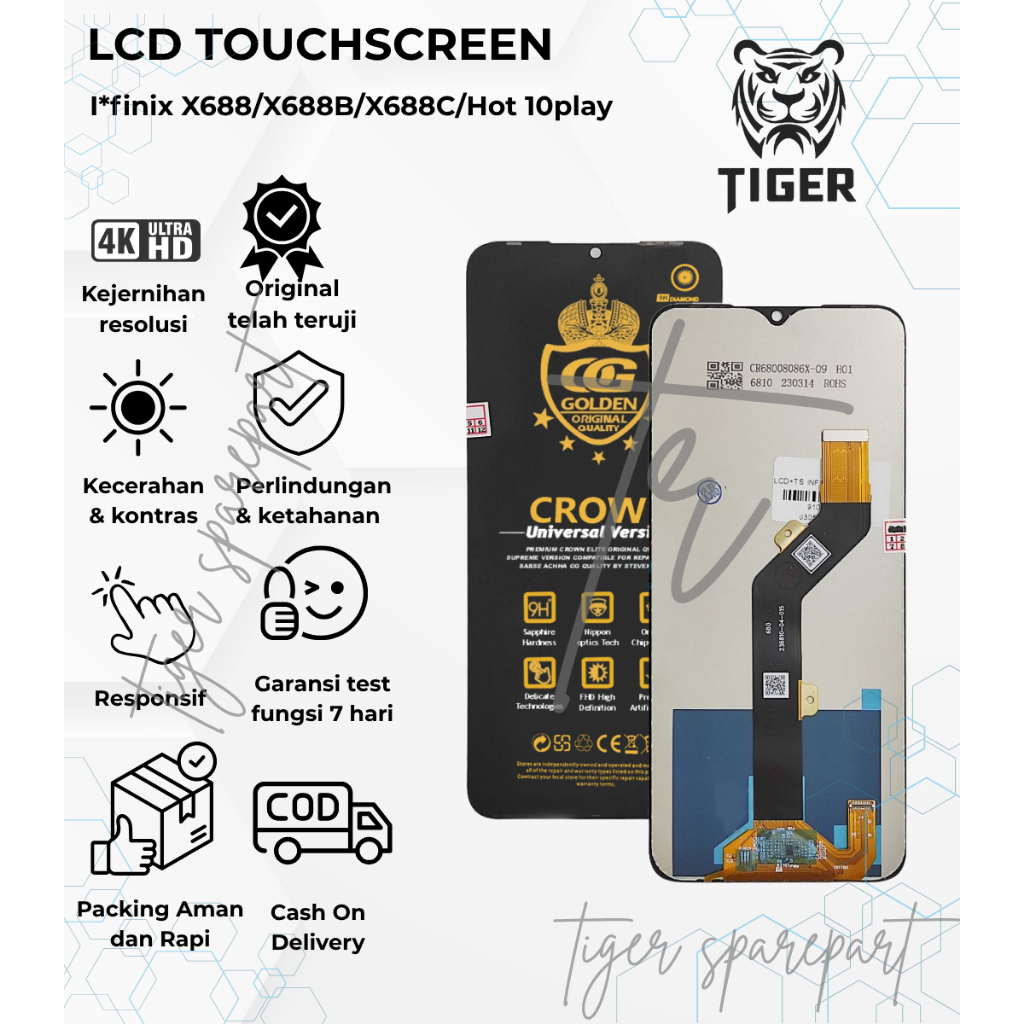 LCD TOUCHSCREEN INFINIX X688 / X688B / X688C / LCD INFINIX HOT 10 PLAY /LCD INFINIX HOT 11 PLAY FULL