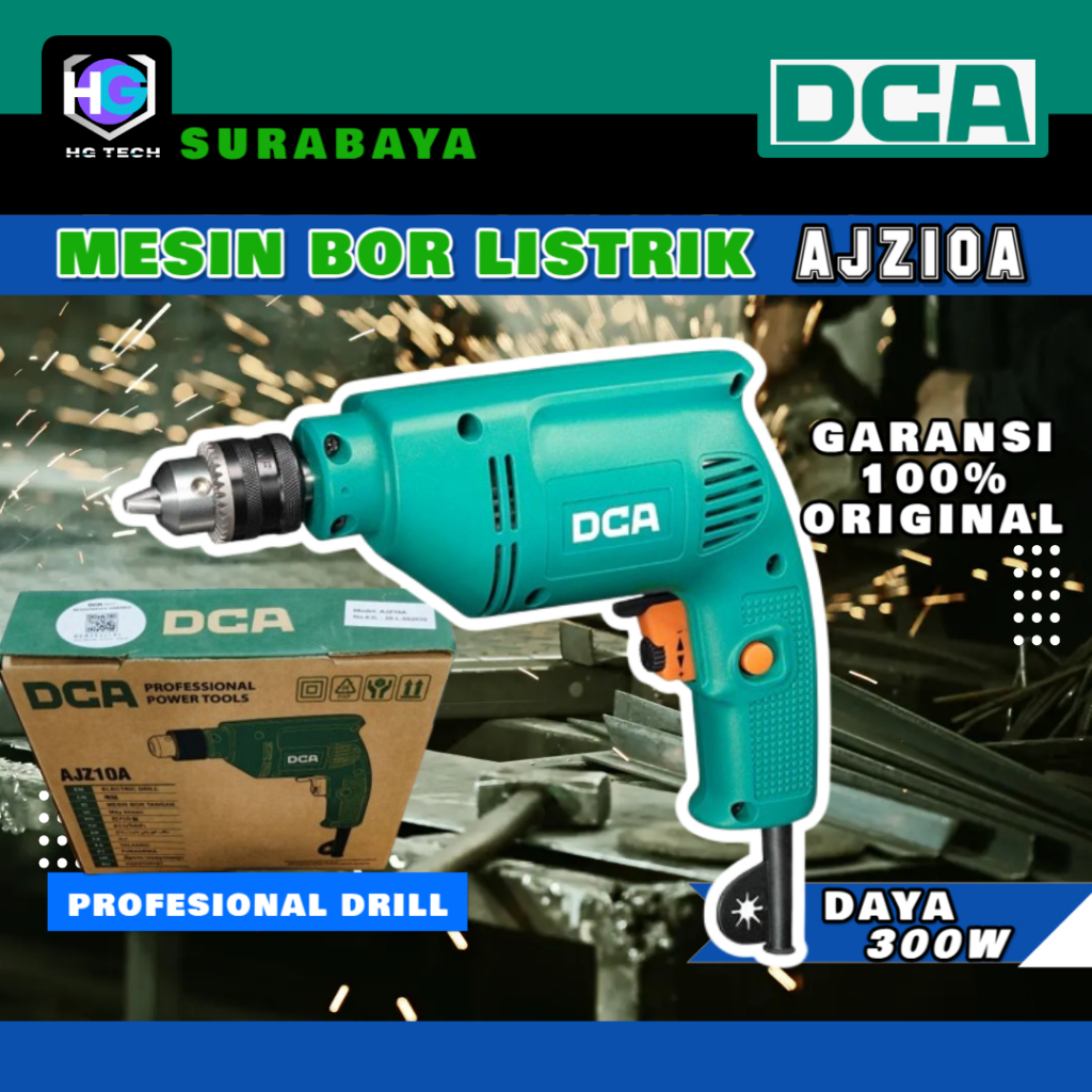 DCA MESIN BOR DRILL 10mm AJZ-10A | DCA MESIN BOR TANGAN LISTRIK DRILL 10 mm AJZ-10A