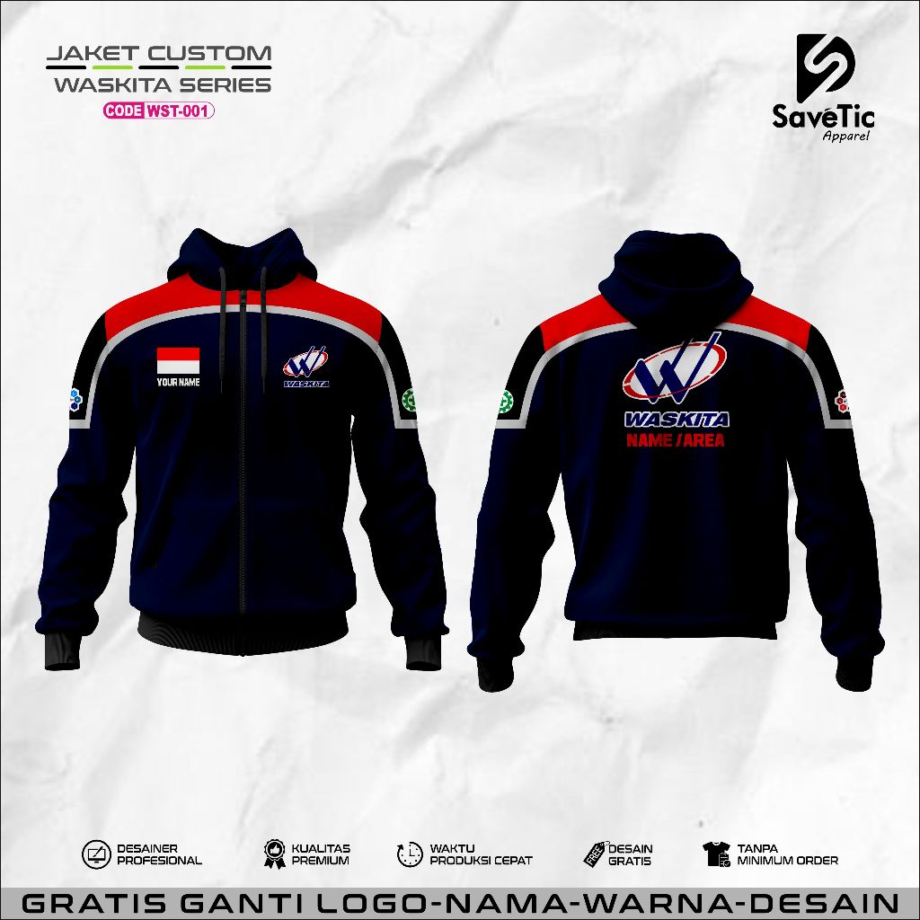 Jaket WASKITA Full Printing Sublim/Jaket Custom WASKITA/Hoodie/Bomber/Tracktop/Jaket PT WASKITA Kary