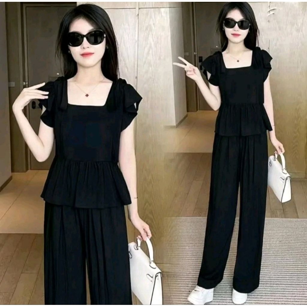 Setelan 2in1 Khumaira/Setelan wanita/Setelan baju dan celana/Bisa hijab friendly/