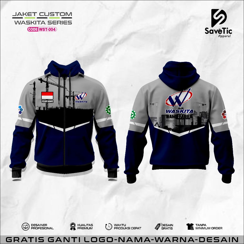 Jaket WASKITA Full Printing Sublim/Jaket Custom WASKITA/Hoodie/Bomber/Tracktop/Jaket PT WASKITA Kary