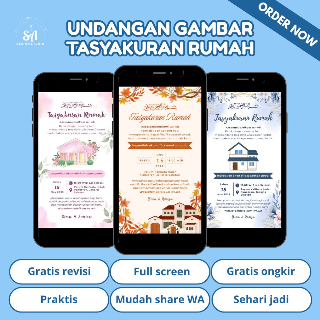 Undangan Digital Tasyakuran Rumah (gambar) | Undangan Tasyakuran Rumah Baru Custom Praktis Siap Shar