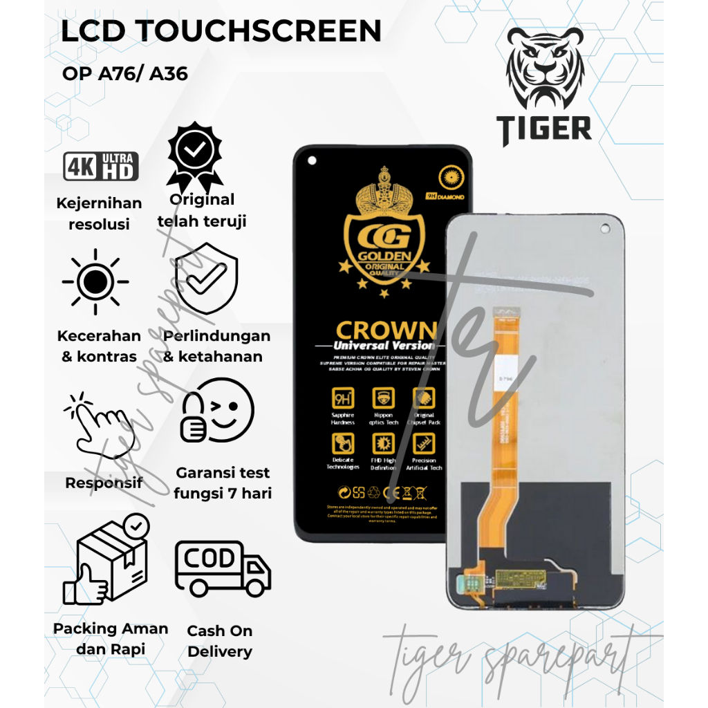 LCD TOUCHSCREEN OPPO A76 / LCD OPPO A36 FULLSET