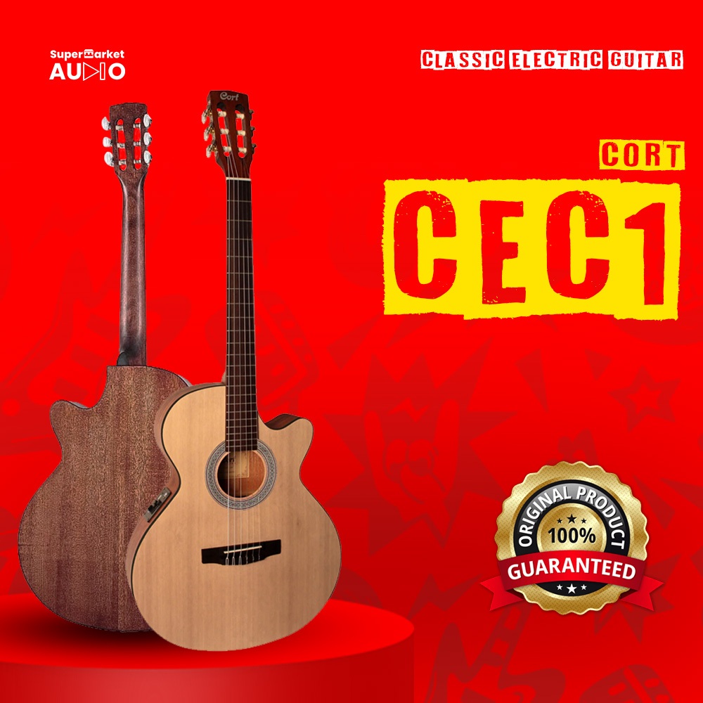 Cort CEC1OP Gitar  Elektrik Murah Original Guitar CEC 1OP Senar Nylon