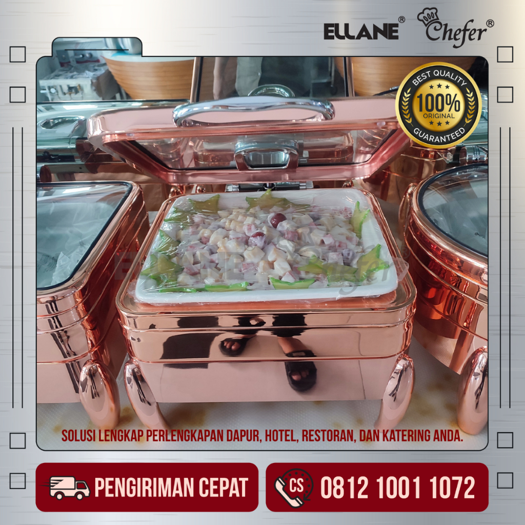 CHAFING DISH PEMANAS MAKANAN ROSE GOLD 1/2
