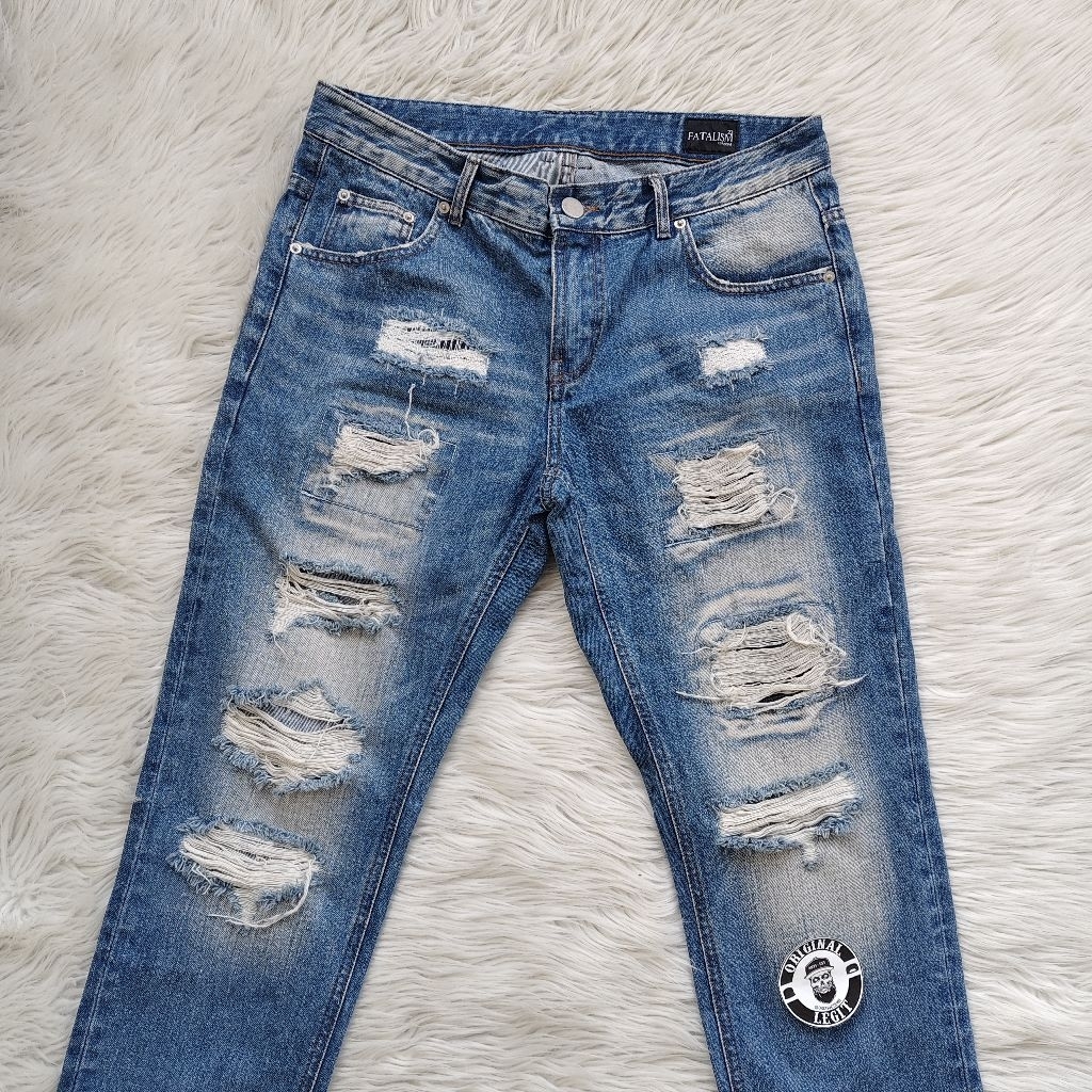 Fatalism Broken Ripped Jeans