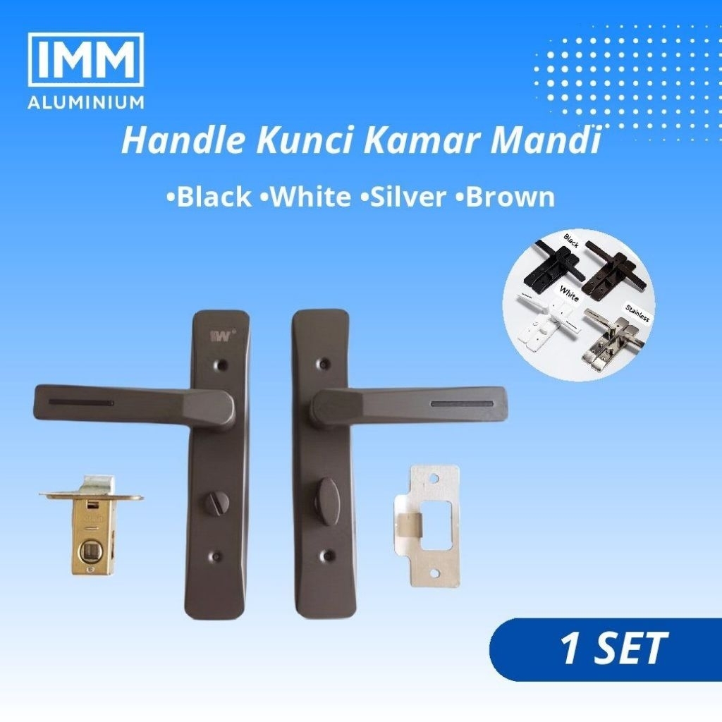 Handle Kunci Kamar Mandi / Handle Gagang Pintu PVC Alumunium 9055