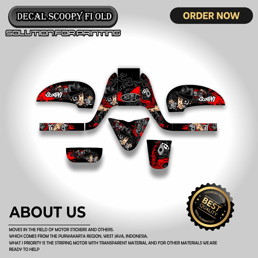 DECAL STRIPING STICKER FULL BODY MOTOR HONDA SCOOPY FI OLD