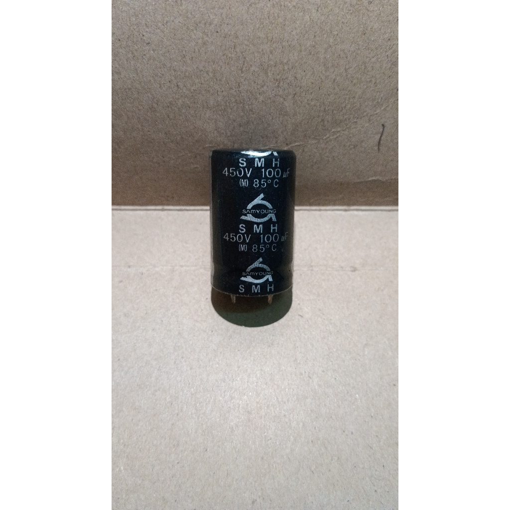 5947 kapasitor elco 100uf 100 uf 450v 450volt 450 volt samyoung