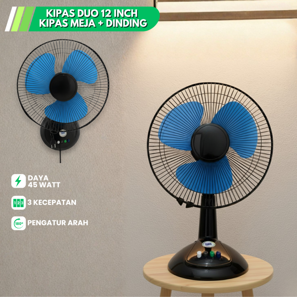 KIPAS ANGIN MEJA / KIPAS ANGIN DUDUK 12 INCH