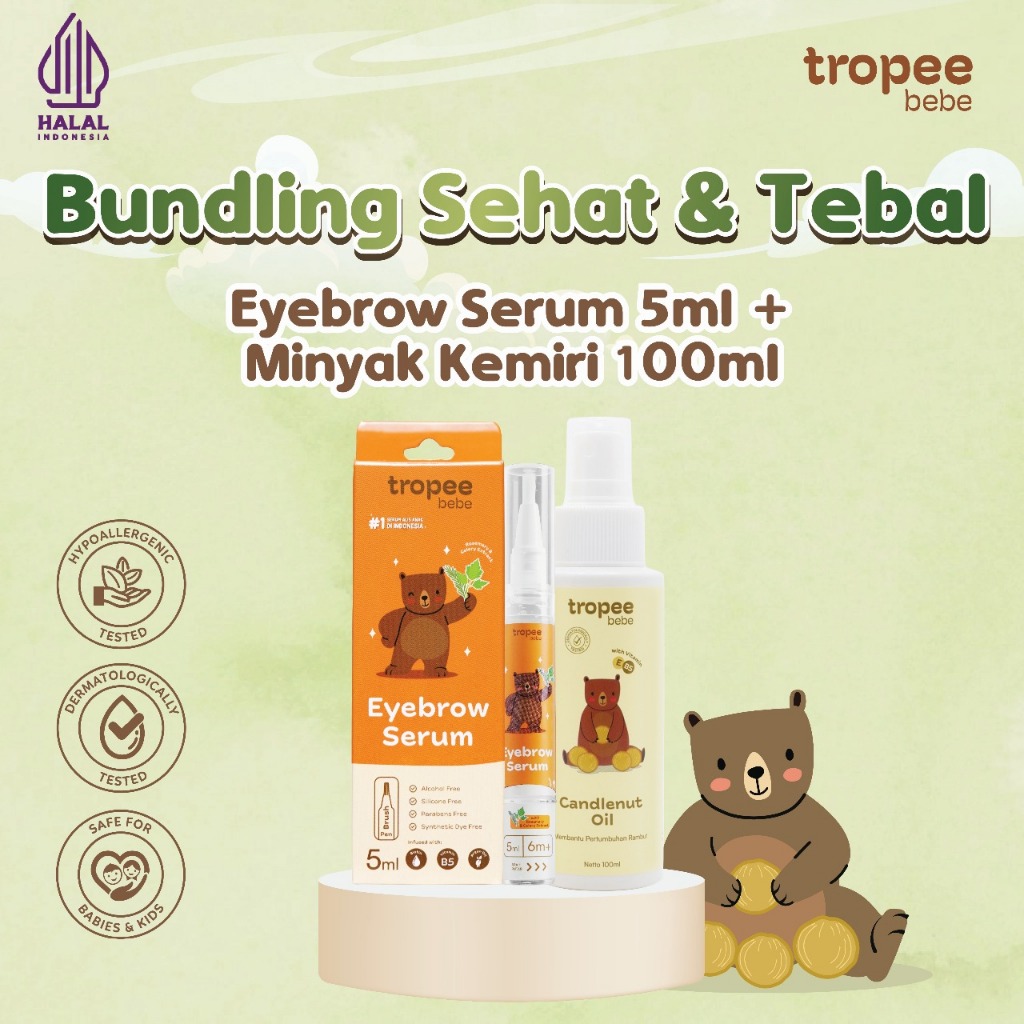 Tropee Bebe Bundling Sehat dan Tebal | Eyebrow Serum 5ml + Minyak Kemiri 100ml