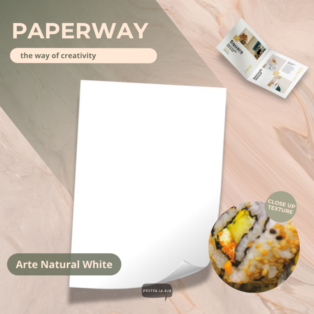 Print Cetak Fancy Paper Paper Way A3+ Arte Natural White  High Quality Full Color
