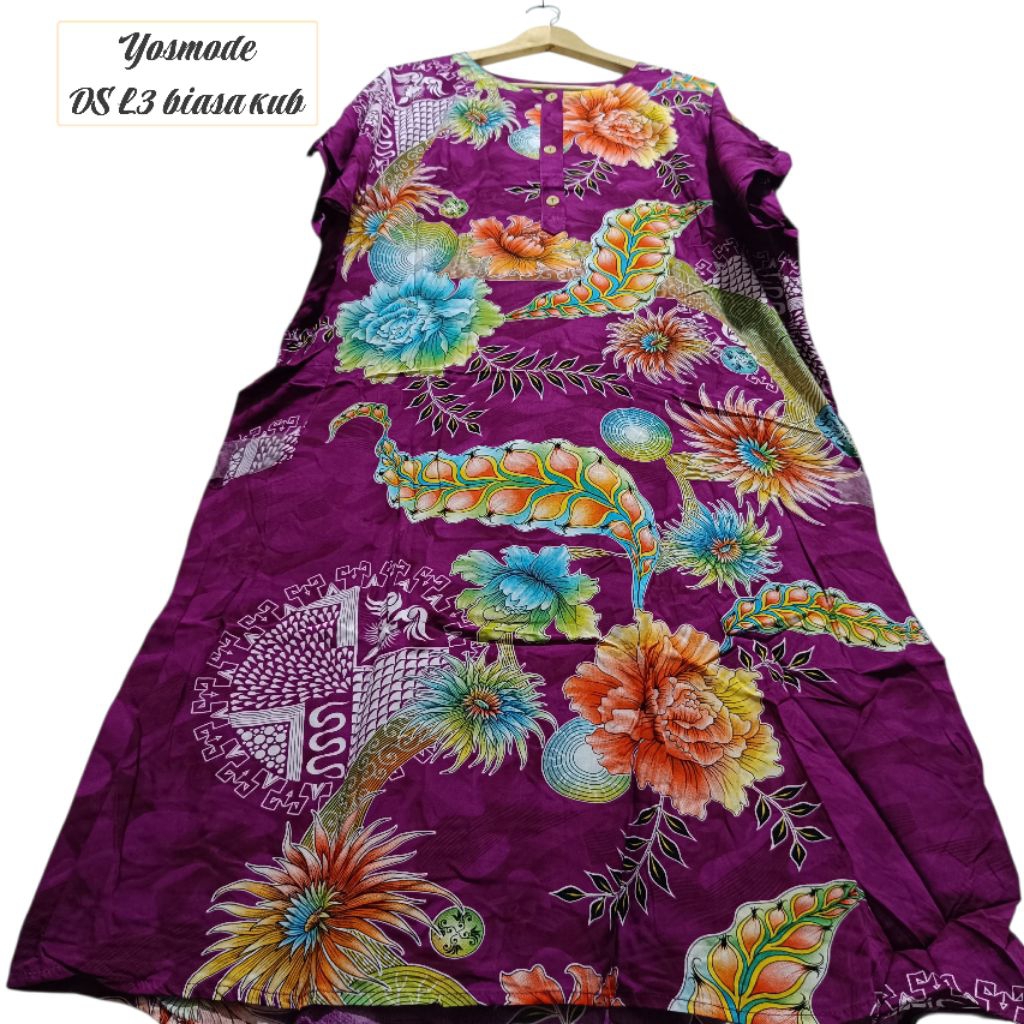 DASTER KENCANA UNGU L3 JUMBO BUNSUI LD 130 CM PB 115 CM ASLI BATIKU LEBEL BIRU