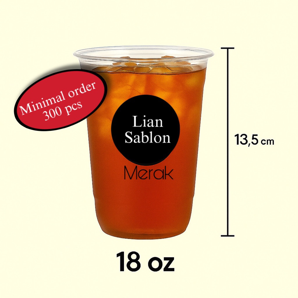 Sablon Cup Merak oval 18oz minimal order 300pcs