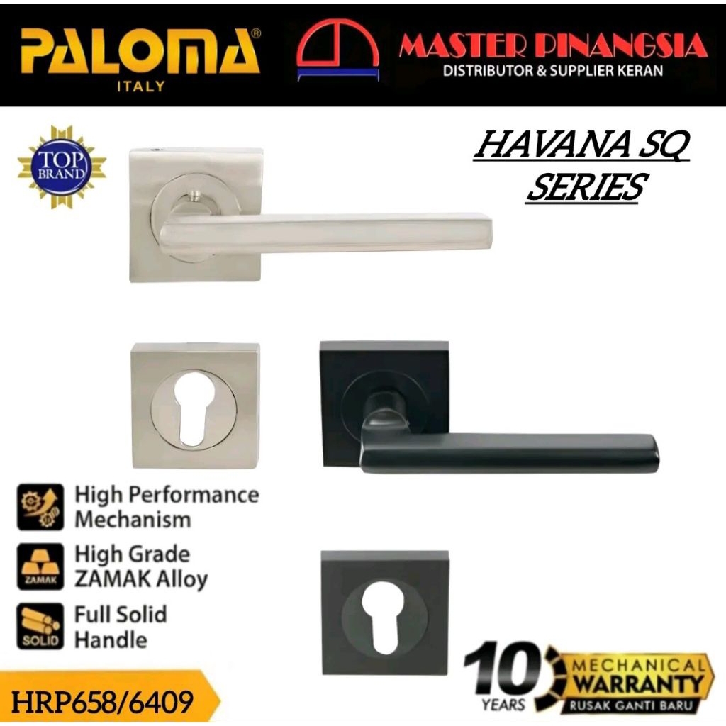 PALOMA Gagang Pintu Door Handle Roses Lever Engkol Pisah Zamak Havana SQ Series Satin Nickel Polishe