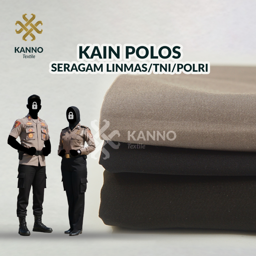 KAIN POLOS SERAGAM LINMAS, TNI & POLRI American drill/Aircool/Intercooler