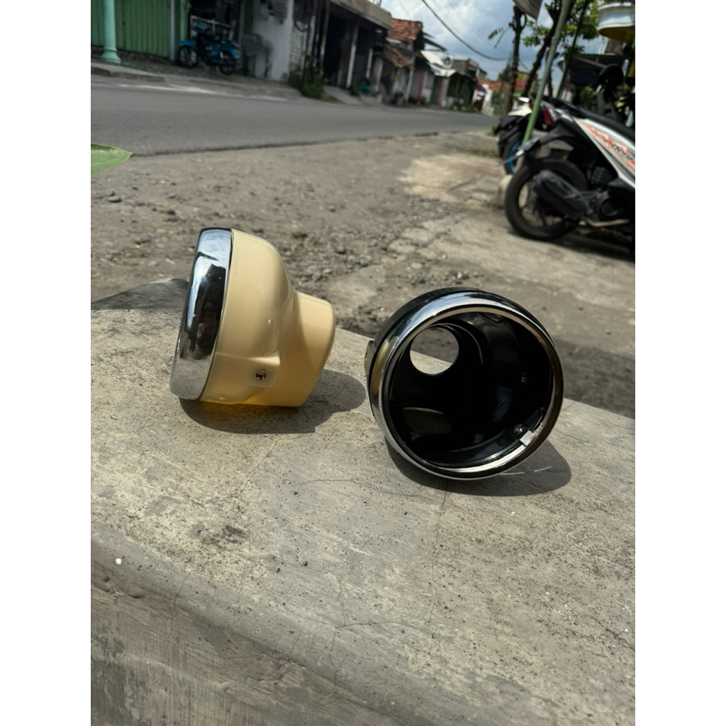 batok lampu GL100 GL125 79 style batok lampu depan honda gl100 bulat