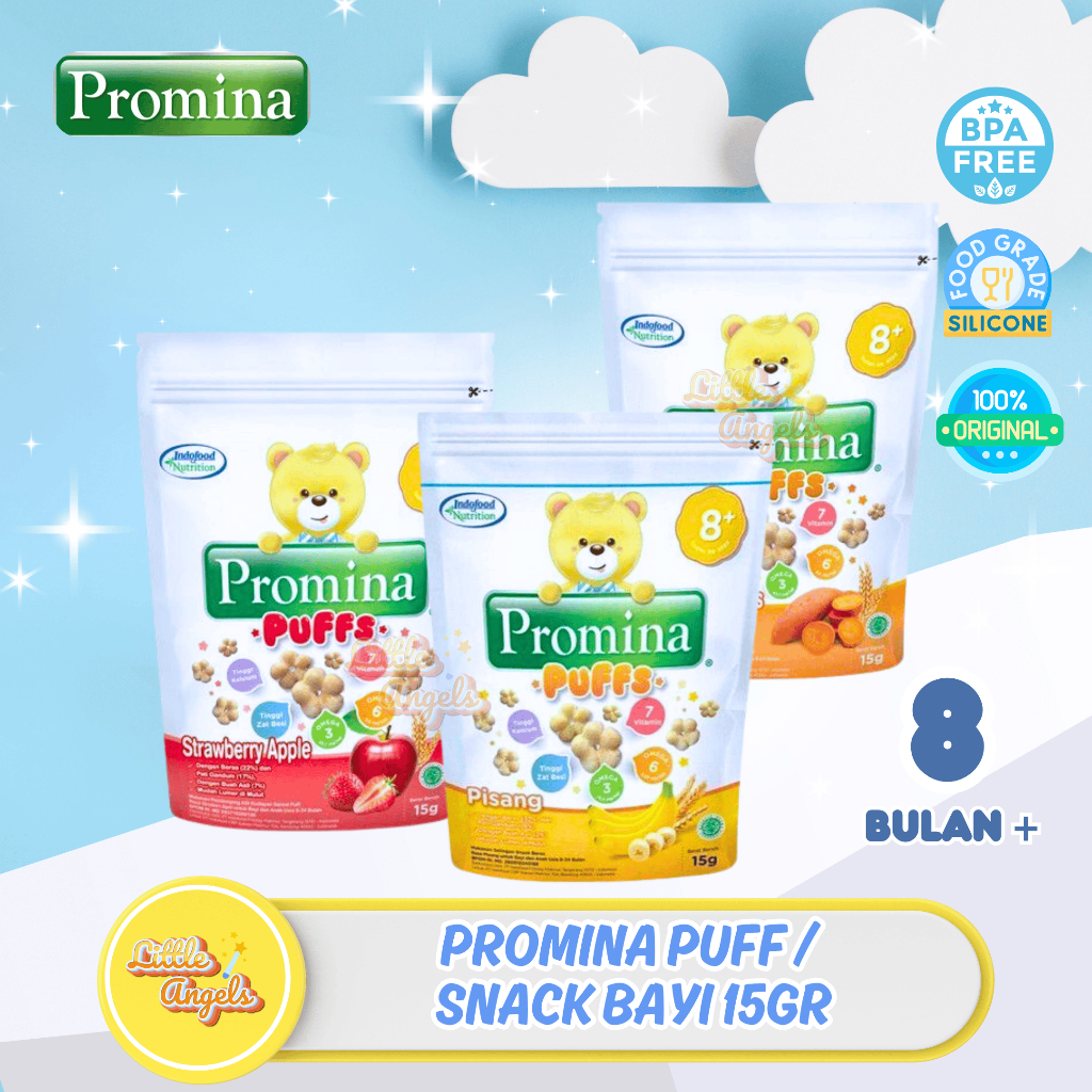 PROMINA Puff Snack Bayi / Biskuit Sereal Makanan / Cemilan Bayi 8 bulan+ 15gr