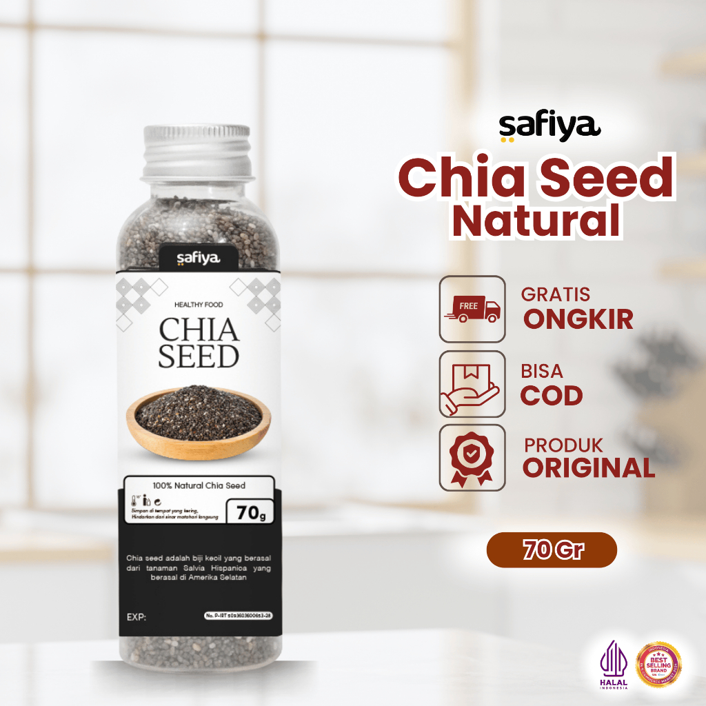 Safiya Chiaseed Organik 70 Gram Botol Chia Seed Premium