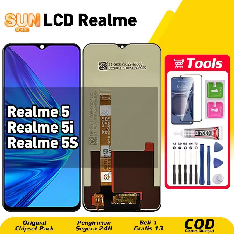 Original For LCD Realme 5 / LCD Realme 5i / Realme 5S asli hp layar lcd anti blue light HD HOT SALE 