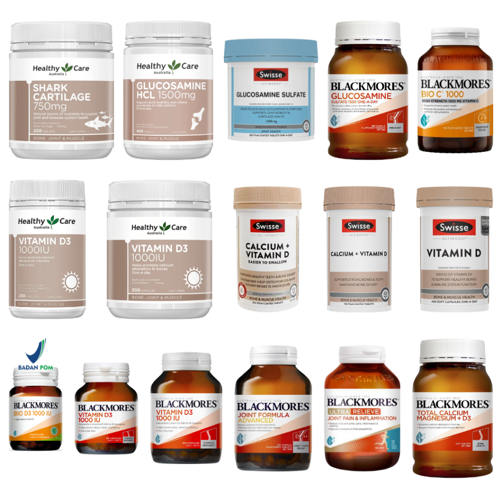 Healthy Care Vitamin D3 1000IU 250 500 Capsules Glucosamine 1500mg 400 Shark Cartilage 200 Tablets S