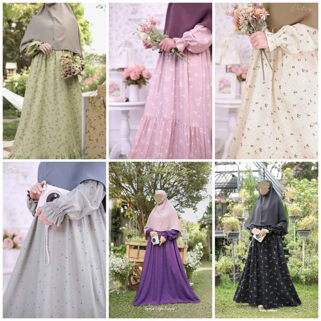 Gamis Ditsy Nightgown size M L XL terbaru bulan November 2025 | Ditsy Colection | Gamis Lebaran Syar