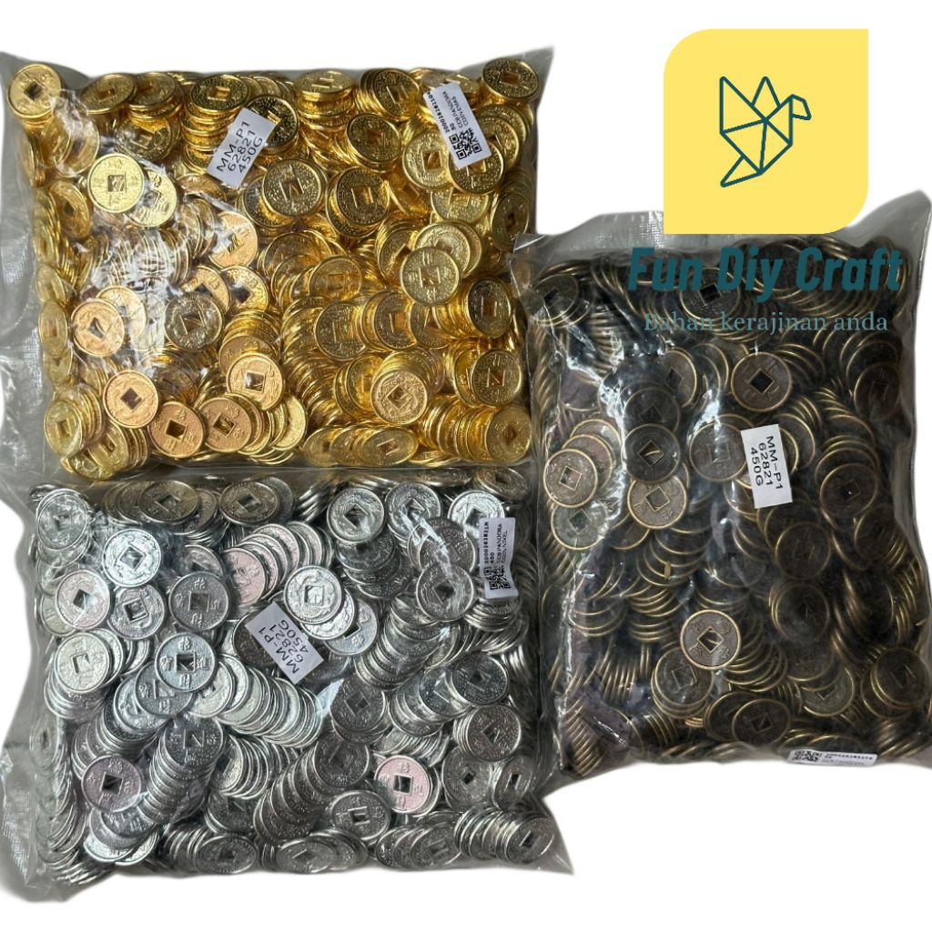 Grosir 1pon Koin China Plastik 25mm - Koin China isi 500pcs - Koin China Grosir