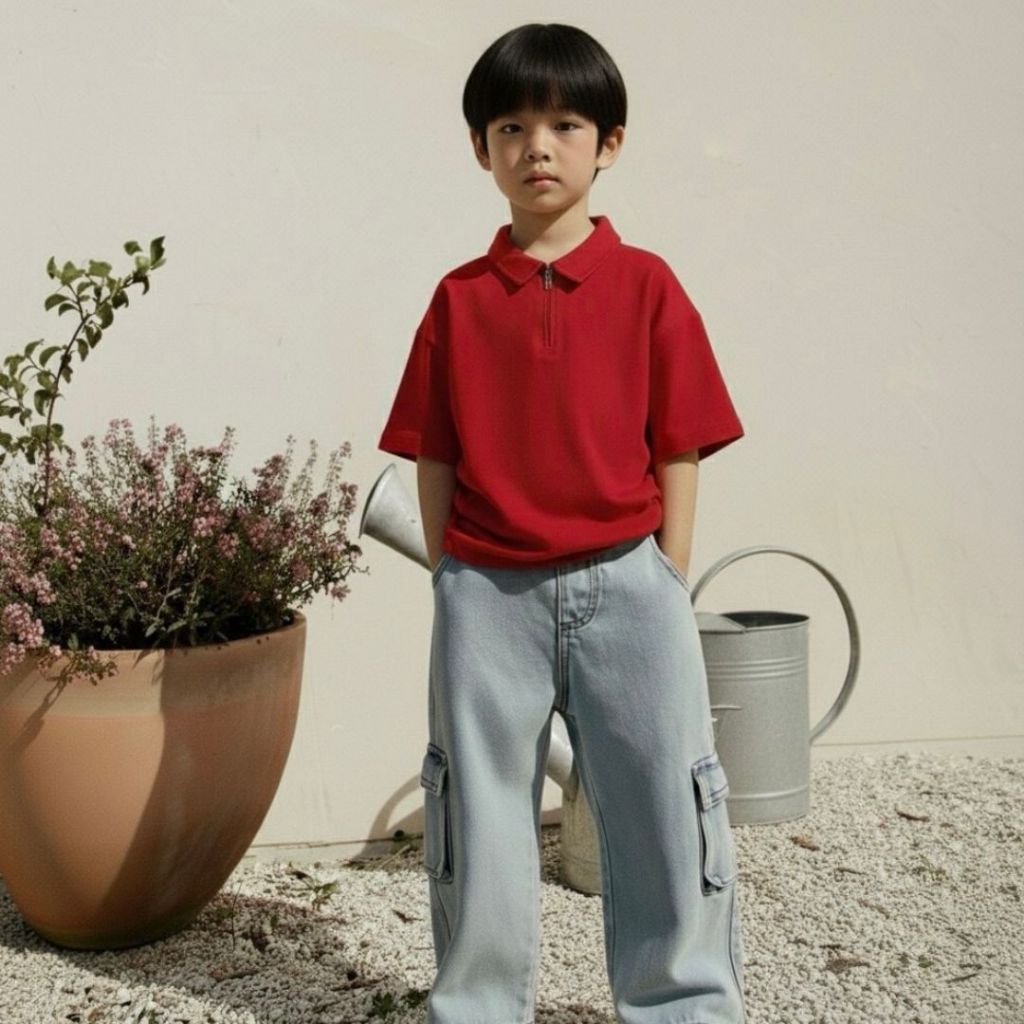 (1-8 Tahun) TROY-Atasan Anak Laki-Laki | Polo Anak Laki-Laki | Baju Kerah Anak Laki-Laki | Baju Imle