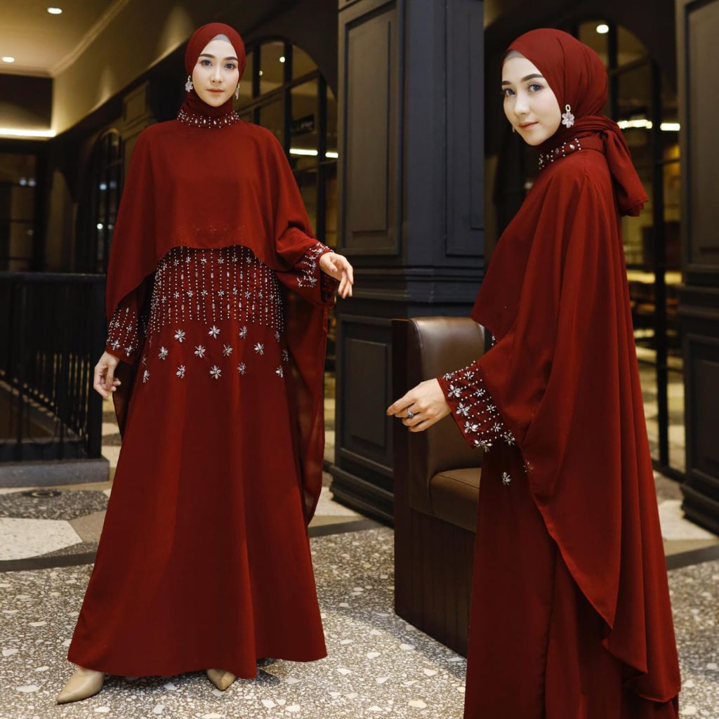 New Arrival // Gamis Aluna ( Free iner Gamis Dan Pasmina) Gamis Premium Terbaru Edisi Lebaran Aplika