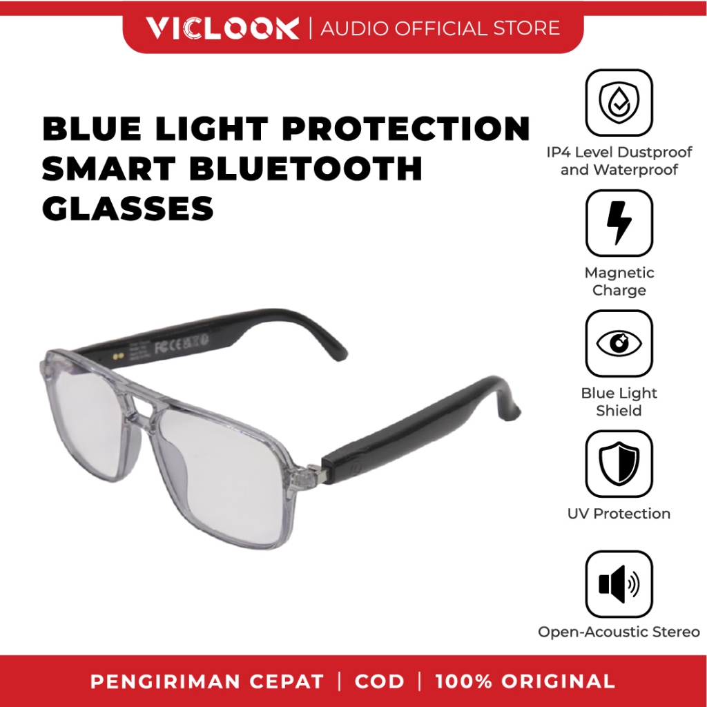 VICLOOK Smart Photochromic Glasses Wireless Bluetooth V5.4 Sunglasses Sport IPX4 Wateroof Outdoor Ka