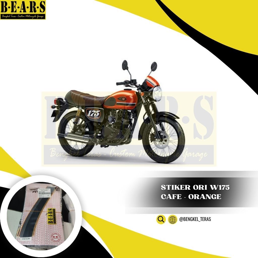 Sticker Stiker Pattern Kawasaki W175 Cafe Orange