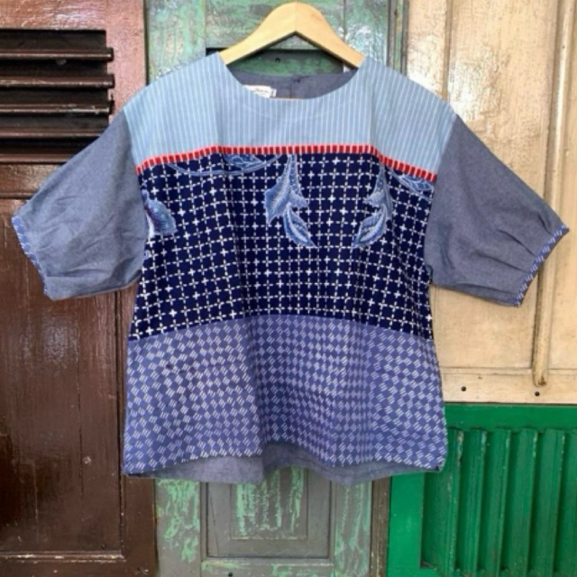 Batik Luwes Putera- Blus Jumbo pendek