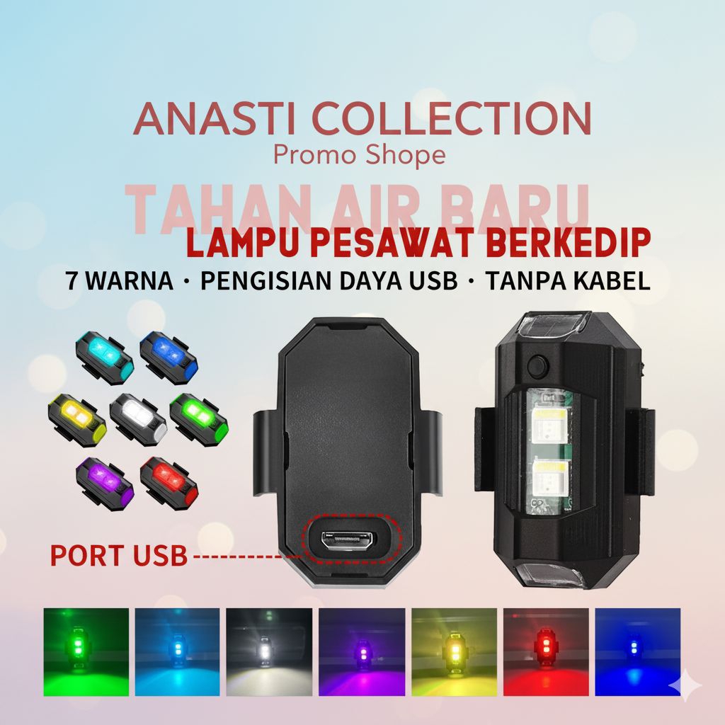 7 Warna Lampu LED Kedip Layang Layangan Lampu Drone Pesawat Rechargeable Waterproof