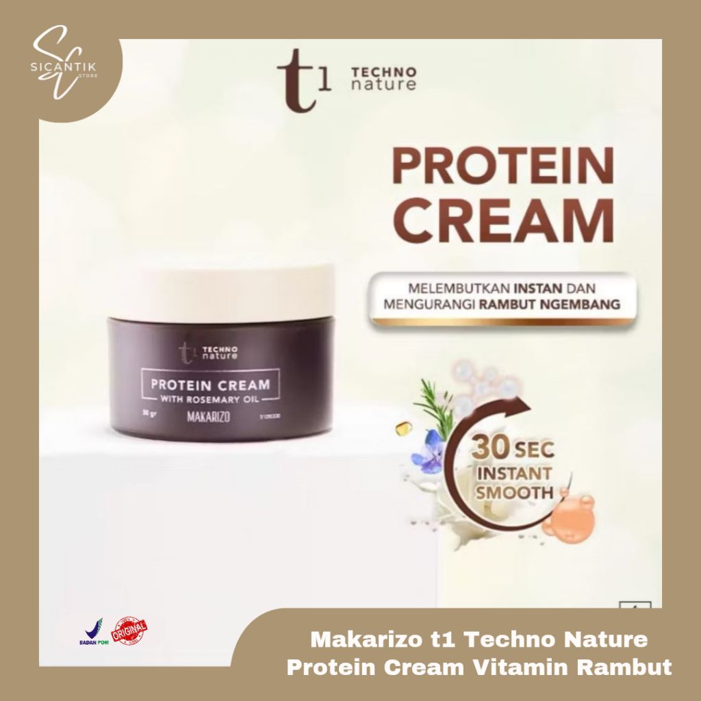 Makarizo T1 Techno Nature Protein Cream Moisturizer Vitamin Rambut 50 ml | Vitamin Rambut Makarizo M