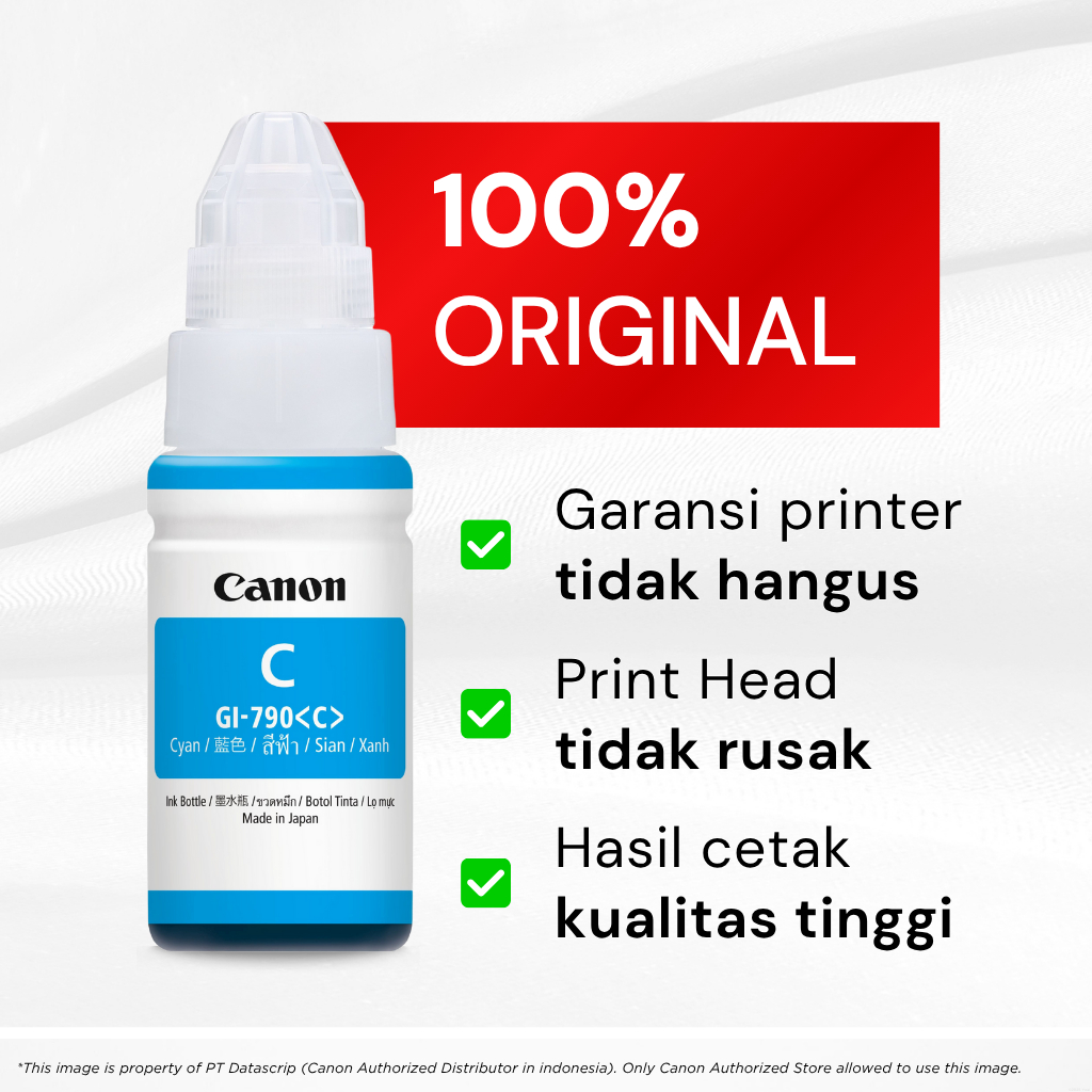 100% ORIGINAL Tinta Canon GI 790 – Printer G1010 G2010 G3010 G4010