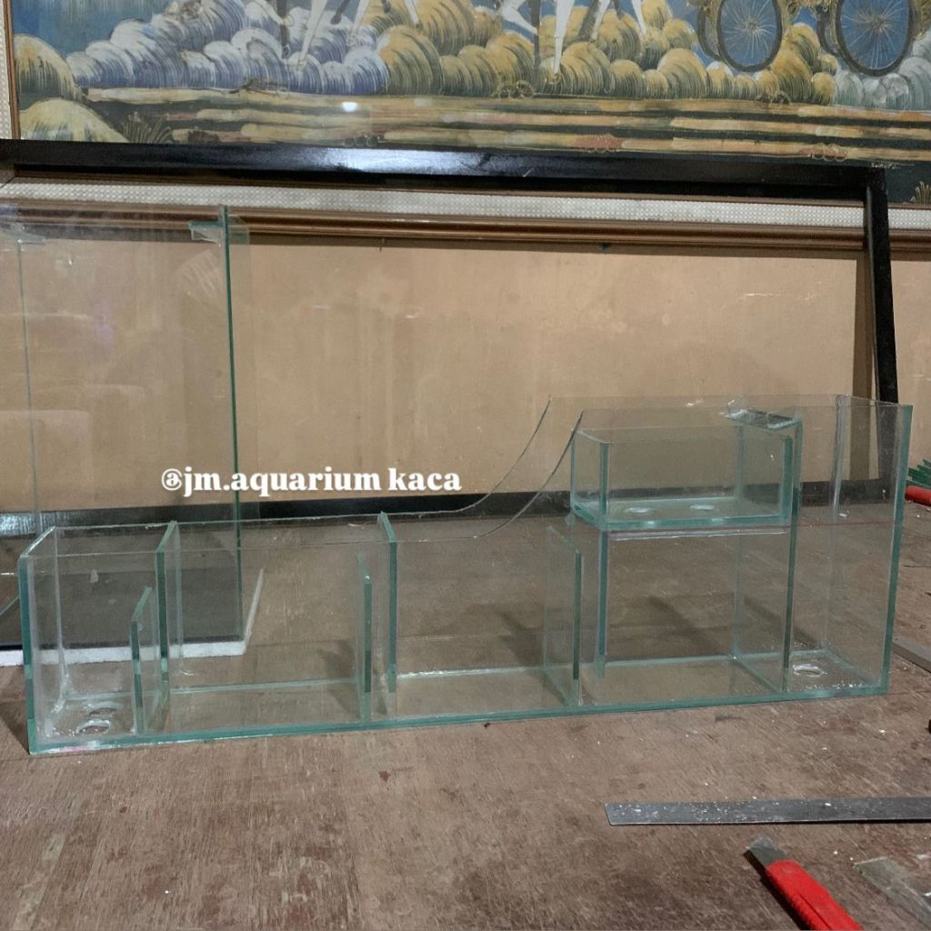 filter talang kaca tebal 5mm lebih awet buat aquarium panjang 70cm dan 80cm top filter wetdry wet an