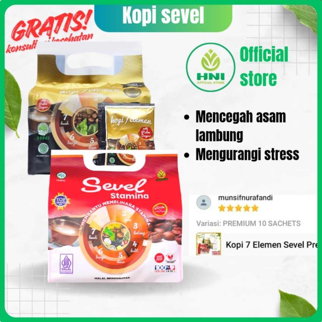 Kopi sevel 7 elemen premium plus herbal hni hpai