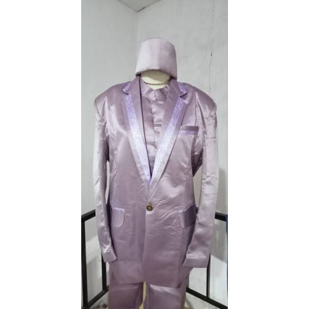 JAS PENGANTIN PRIA WARNA UNGU TARO