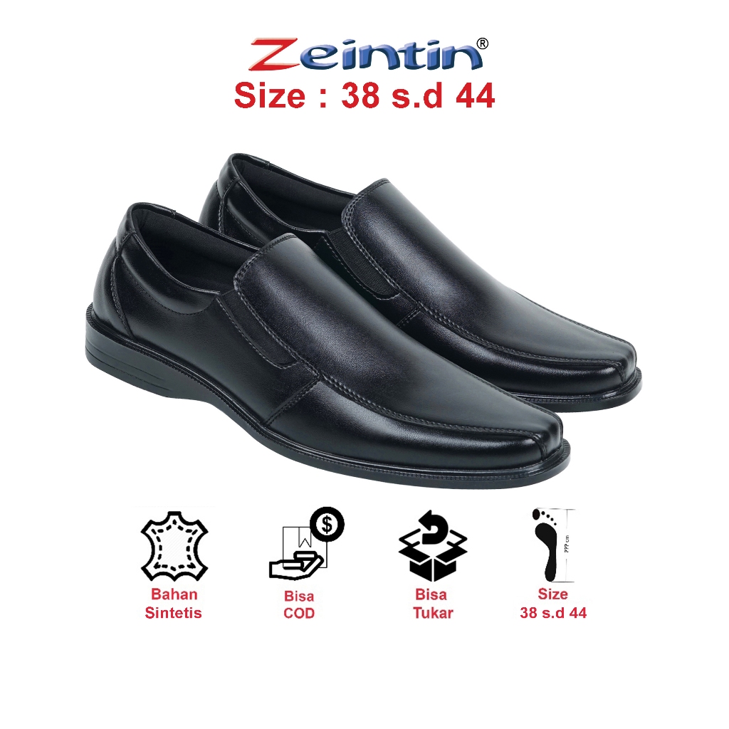 Zeintin - Sepatu Pantofel Pria Bahan Kulit Sintetis Sepatu Pantofel kerja Kantor Pria Zeintin BJ