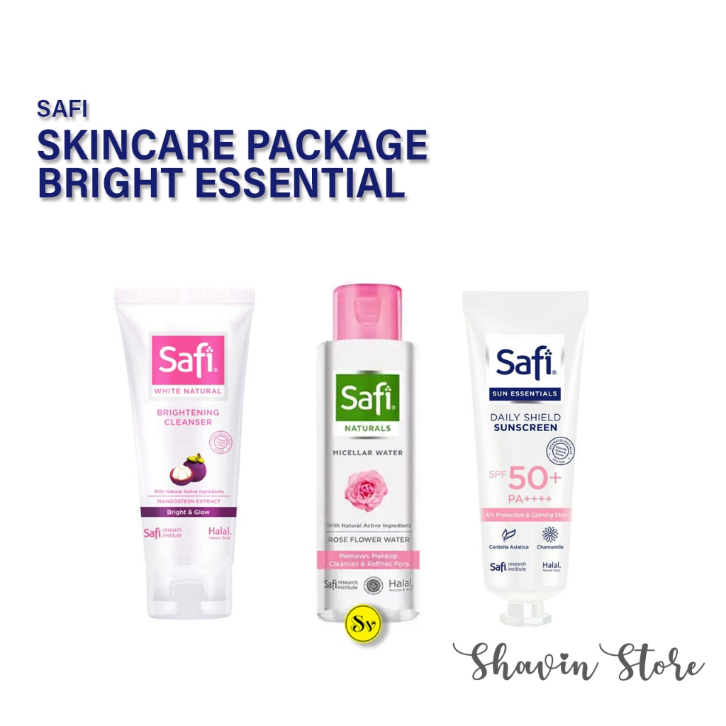 Paket Safi Bright Essential Skincare Komplit Untuk Perawatan Wajah Kulit Kering/ Berminyak