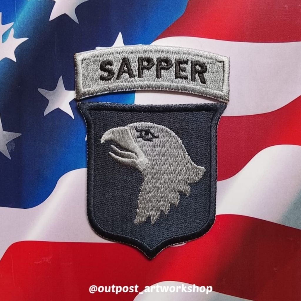 Patch US Army 101st Airborne Division Sapper Tab Army Combat Uniform ACU Pattern