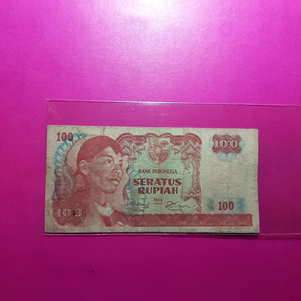 uang kuno 100 rupiah sudirman tahun 1968