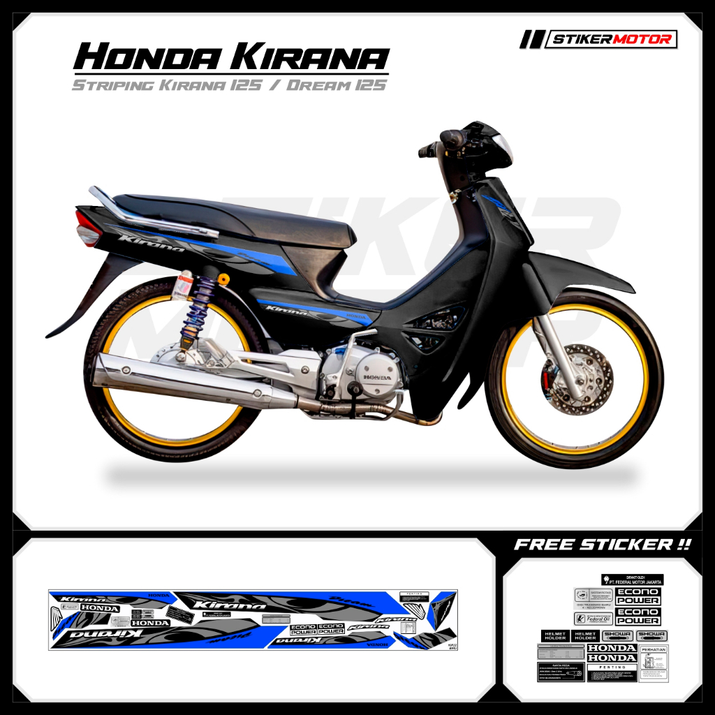 KIR22 Striping Stiker Honda Kirana 125 Honda Dream 125 Variasi Mothai Setiker Striker Setriping Stri