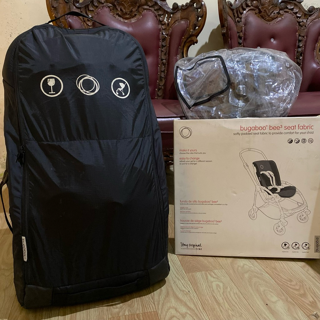 Preloved Bugaboo Bee 3 Take All (Travel Bag, Rain Cover, Seat Fabric)