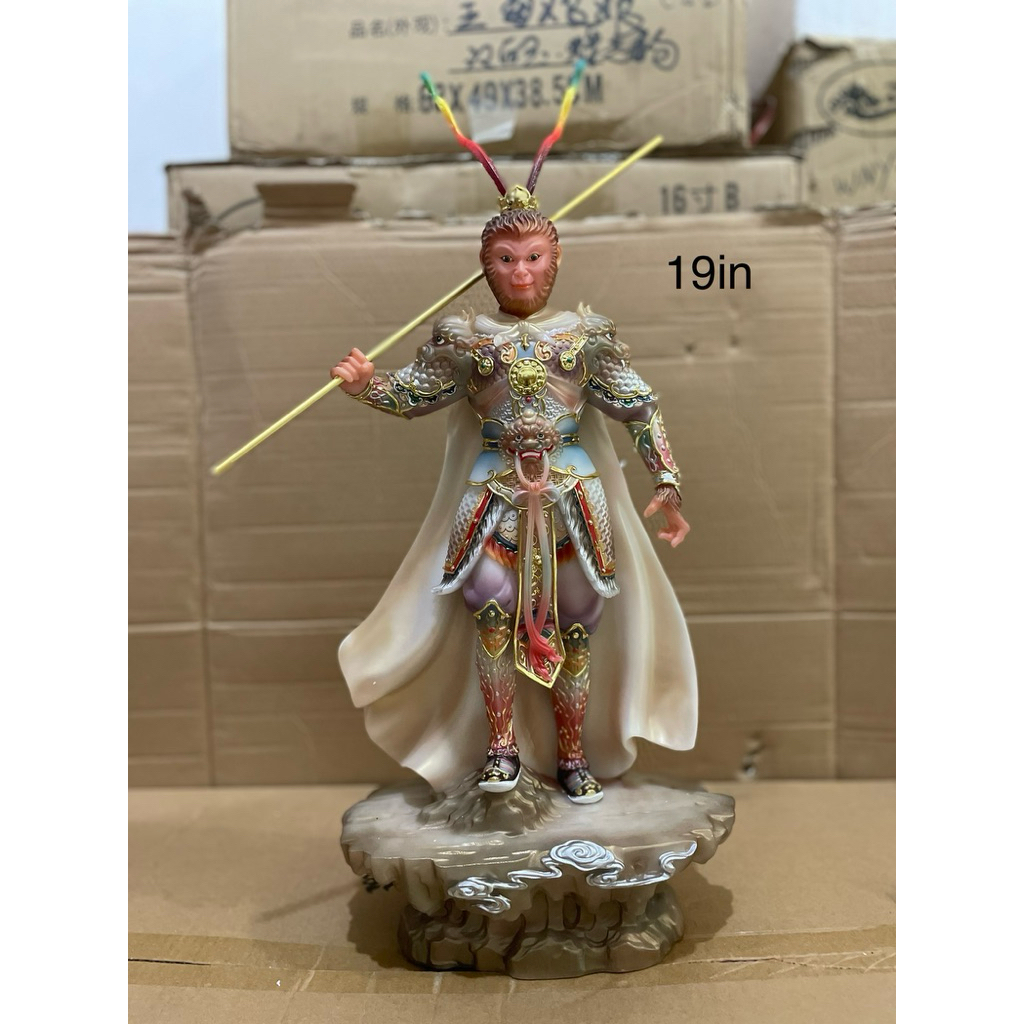 patung dewa kera sakti - sun go kong 19in bahan marmer